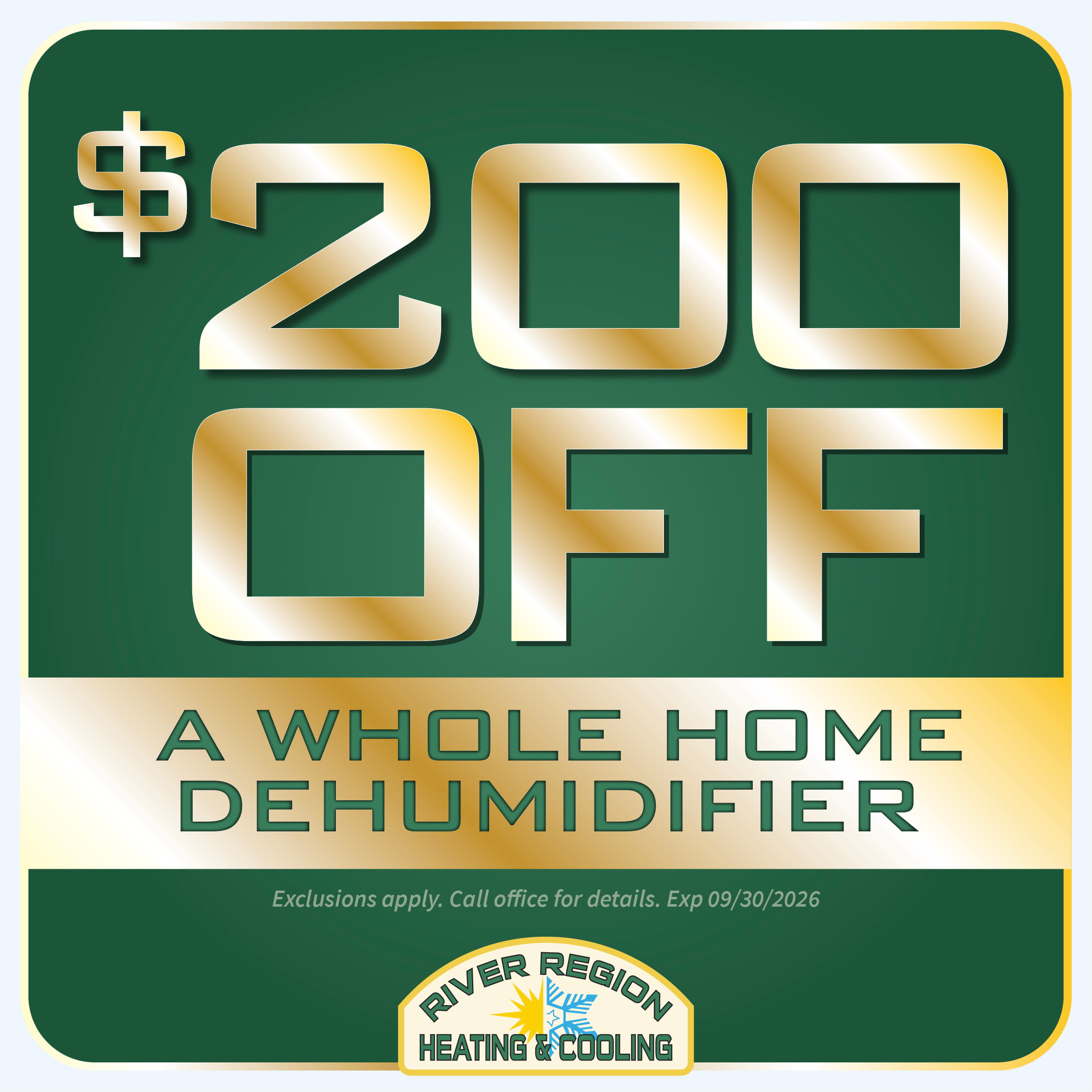 $200 OFF Whole Home Dehumidifier
